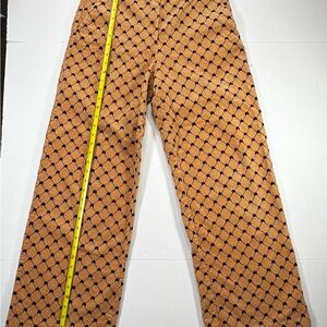 Monki Tan Corduroy Patterned Straight Leg Pants Size 38